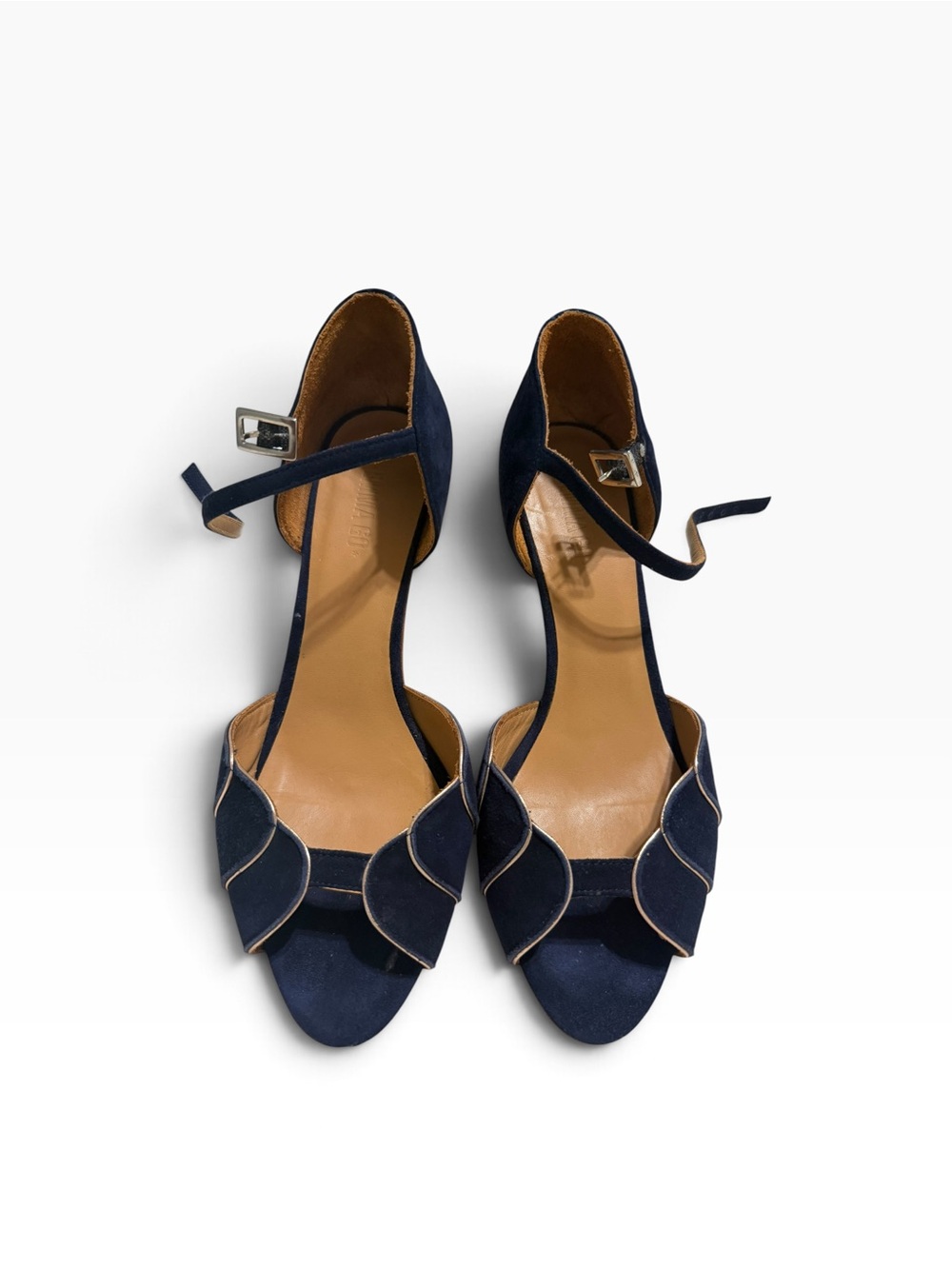 EMMA GO PHOEBE SUEDE BLUE & GOLD SHOES